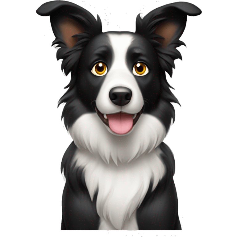 Border collie dog with big ears emoji