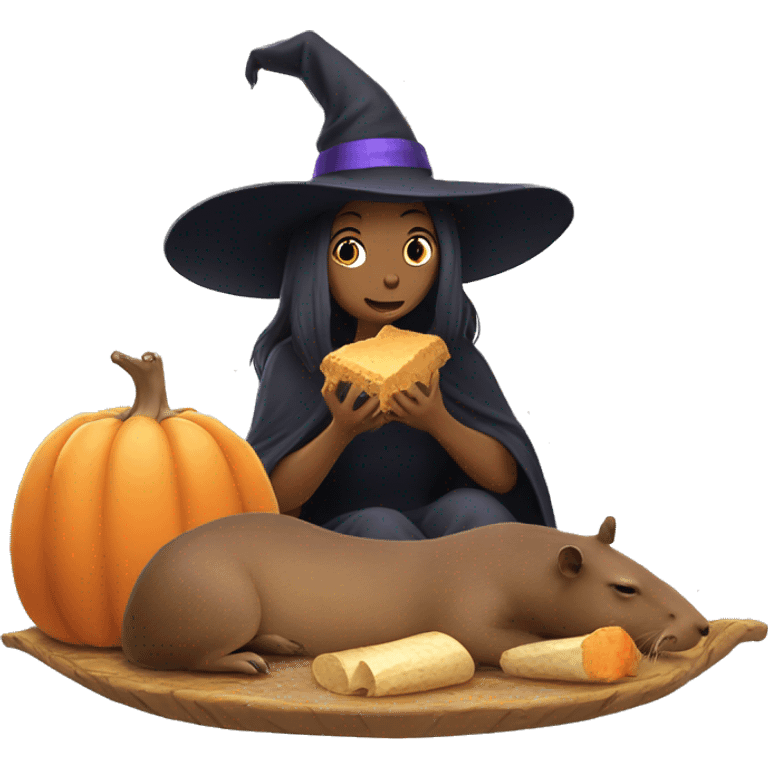 Witch eating capybara emoji