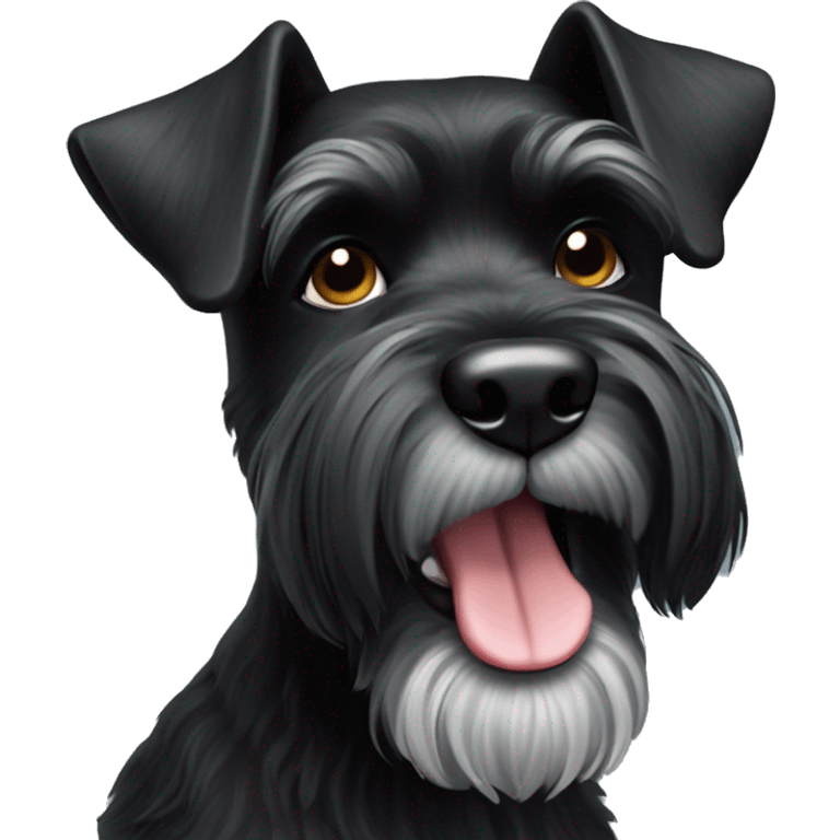 Black miniture schnauzer dog emoji