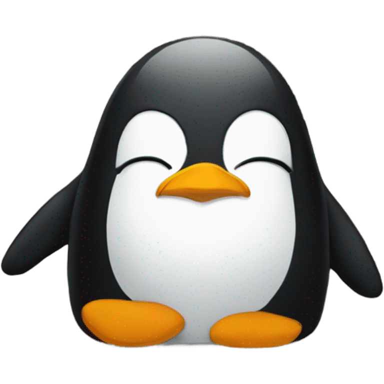 Penguin in bed sleeping  emoji