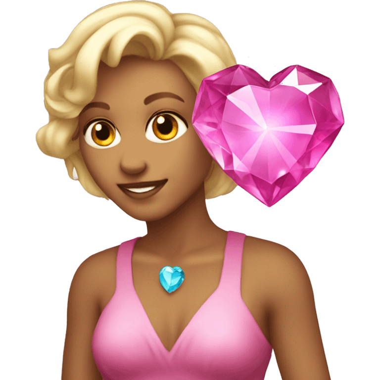 Pink heart shaped crystal gem emoji