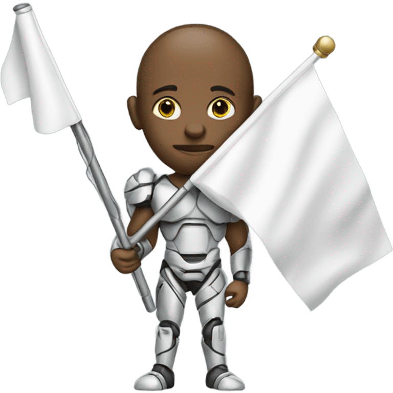 Cyborg with white flag emoji