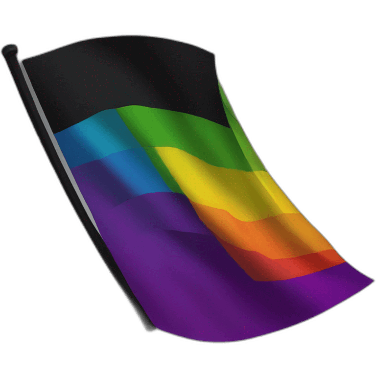 drapeau lgbt tenu par un noir emoji