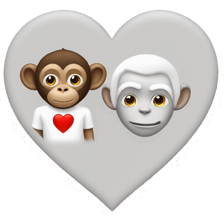 White heart and monkey  emoji