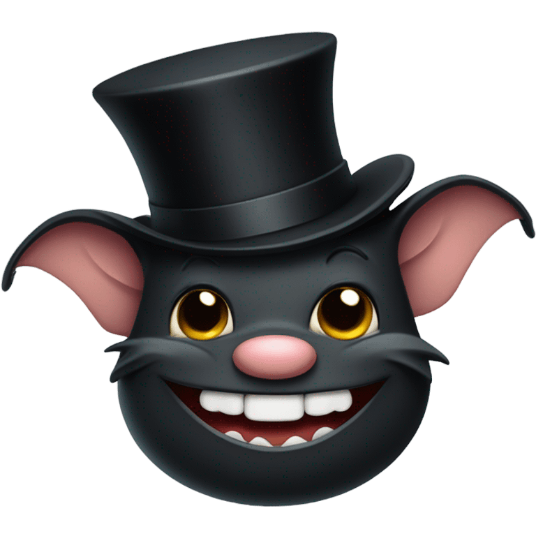 Happy bat with top hat emoji