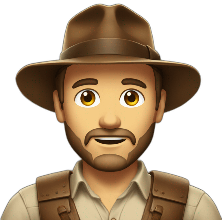 Indiana jones con barba de pocos dias emoji