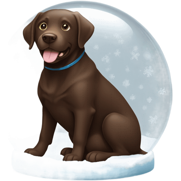 Chocolate lab in snow globe  emoji