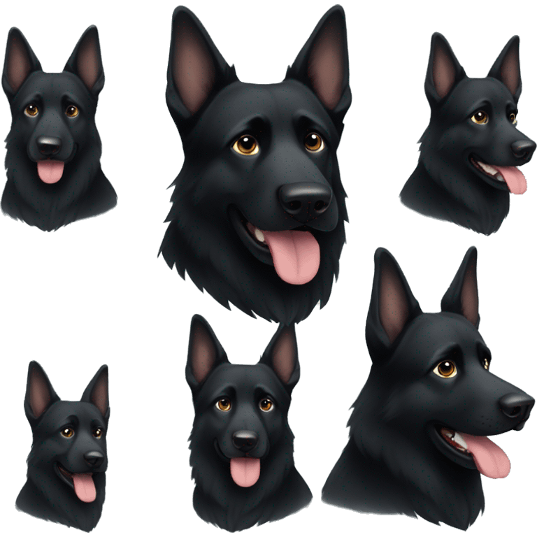 Black German Shepard missing ear emoji