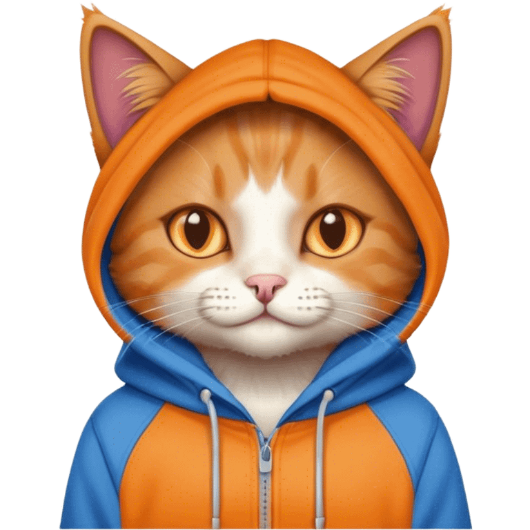 A cat wearing a Blue hoodie emoji