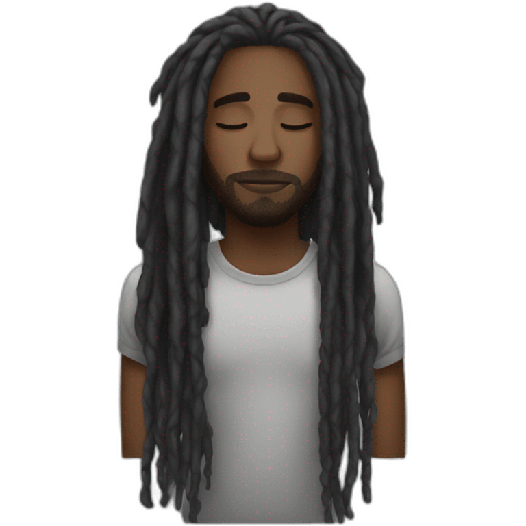 Black man dreadlock sleep emoji