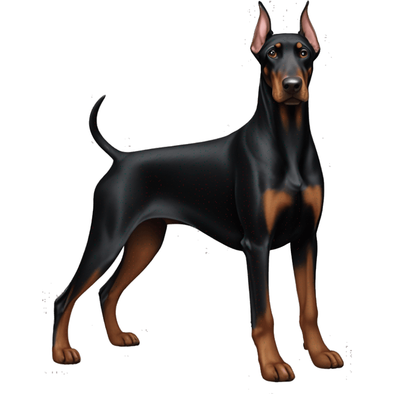 One Doberman black and one Doberman grown emoji