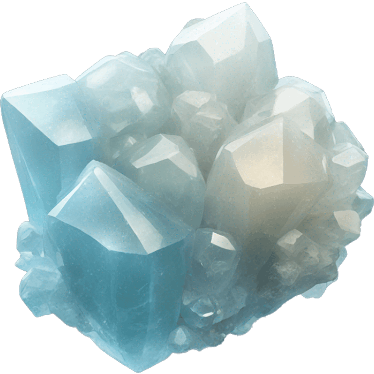 Clear cluster of quartz light blue emoji