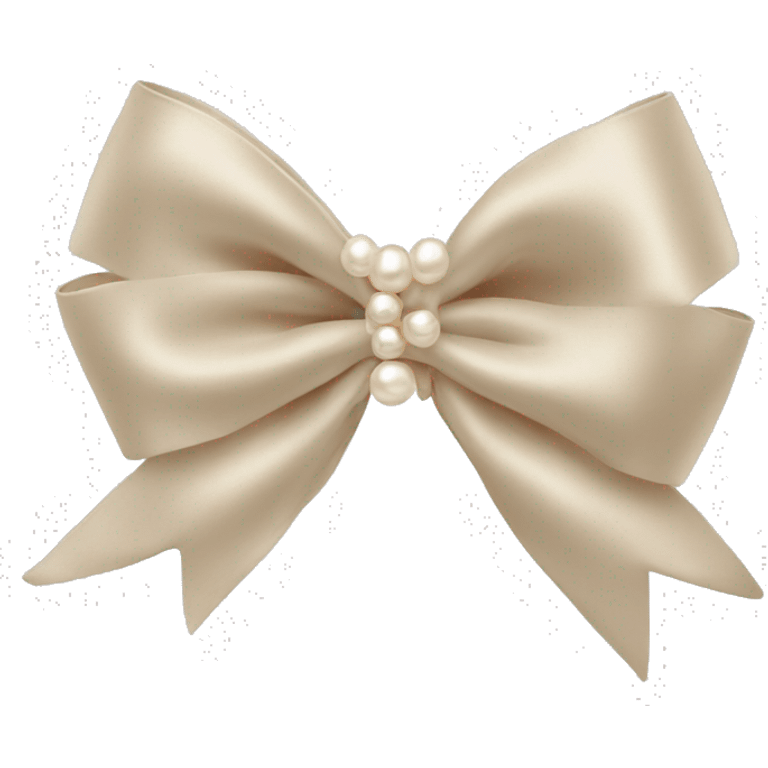 beige silk bow with pearls stud emoji