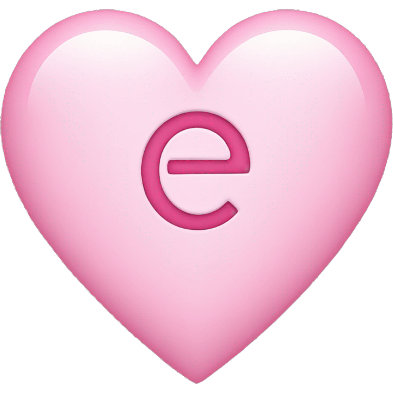 light pink heart with an E in the middle emoji