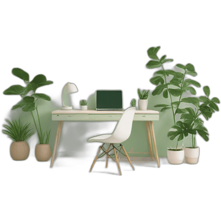 aesthetic greenery minimalist desk emoji