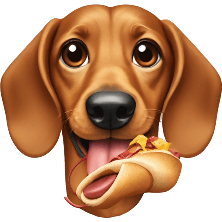 Daschund eating a sandal emoji