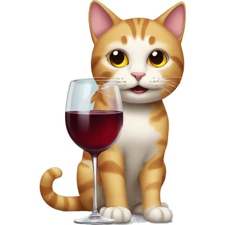 Cat with a glass of wine  emoji