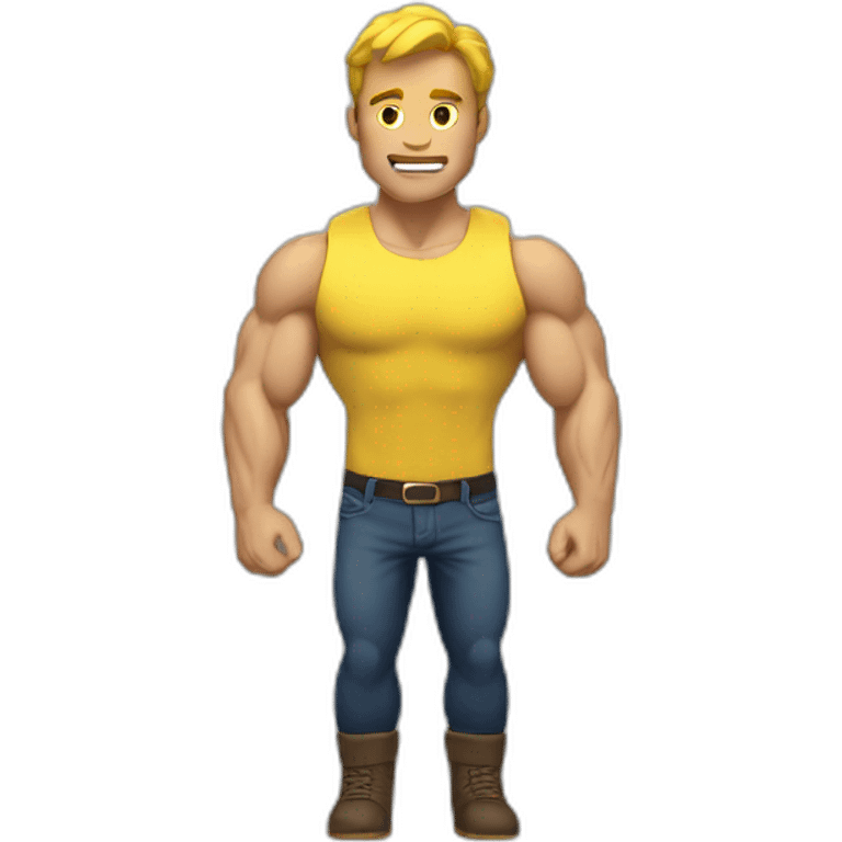 Homme musclé jaune emoji