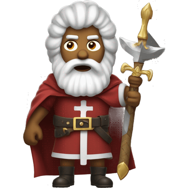 The Saint Nicolas angry with a fake weapon emoji