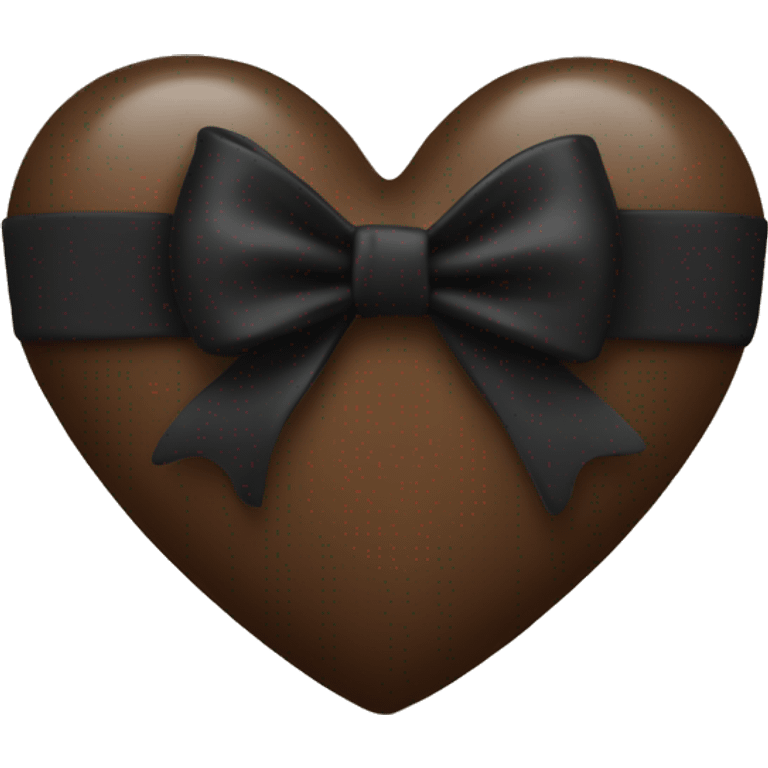 black heart with brown bow emoji