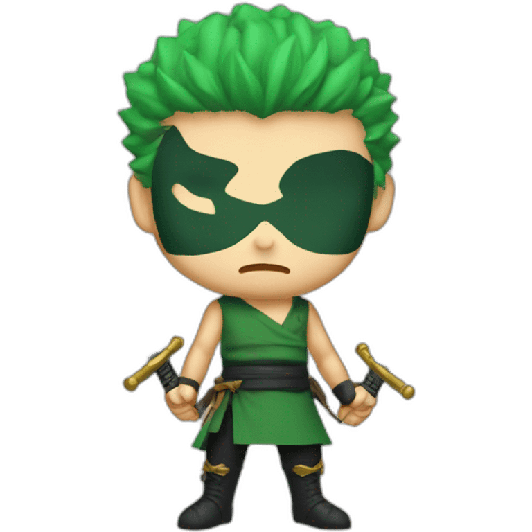 Zoro ungry with three swords emoji