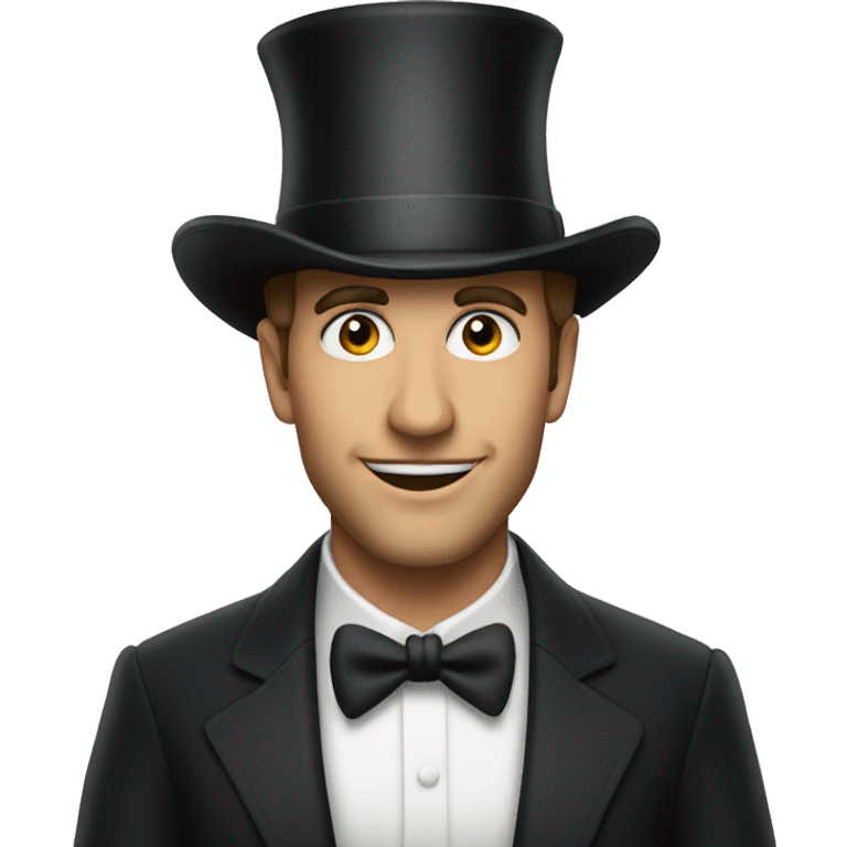 drew phillips wearing big top hat  emoji