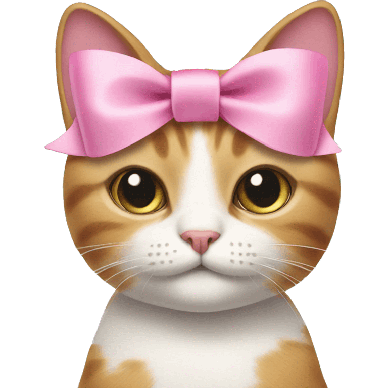 cat with a pink bow on its head emoji