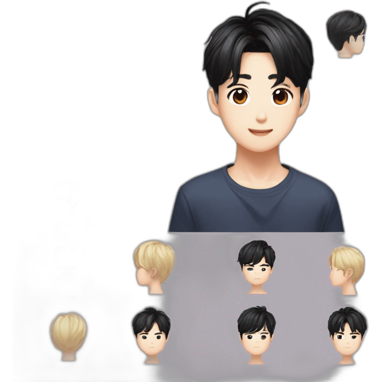 seventeen kim mingyu with super short black hair emoji