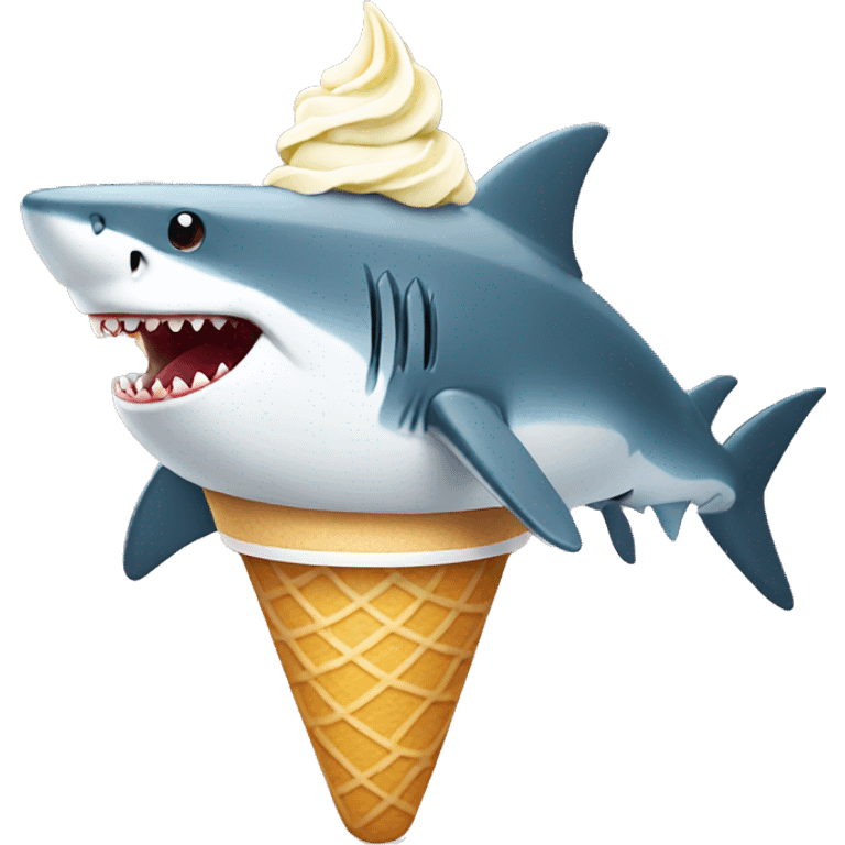 Shark eating ice cream emoji