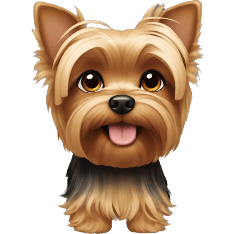 Yorkie with short hair and floppy ears  emoji