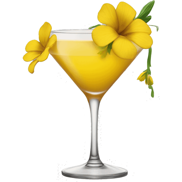 Cocktail with yellow flowers emoji