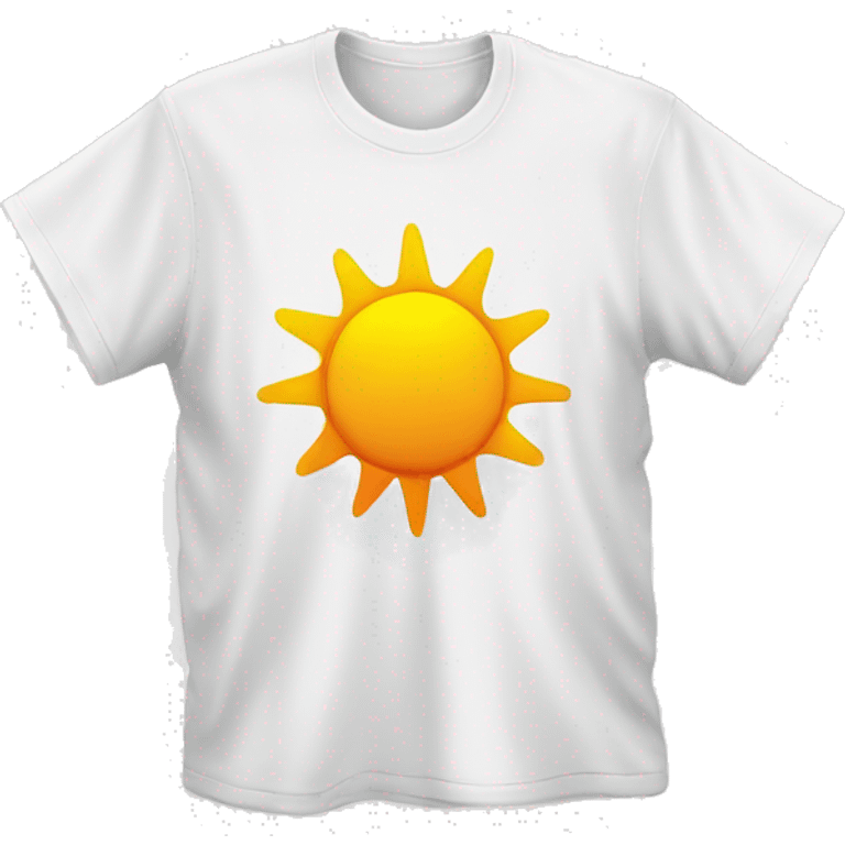 white t-shirt with sun emoji emoji