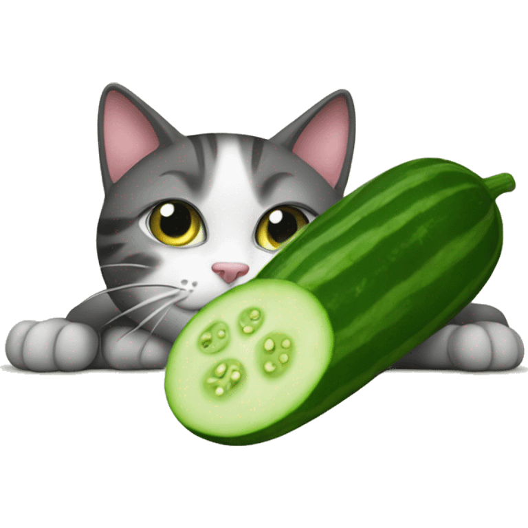 cat eating a cucumber  emoji