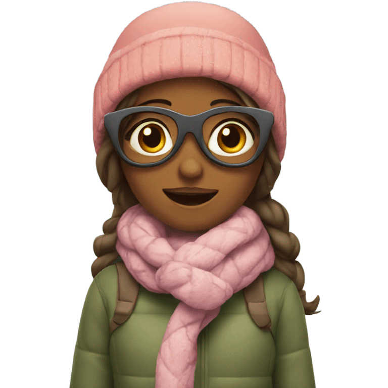 girls enjoying winter outdoors emoji