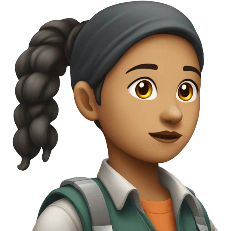 a migrant young female worker emoji