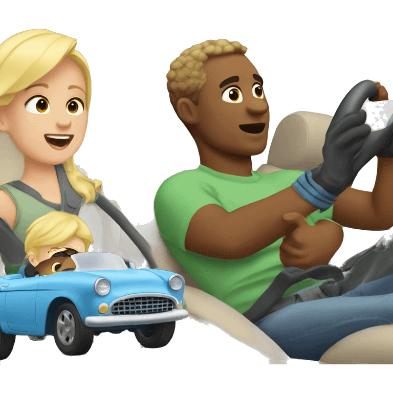 blonde dad plays cars with babyson emoji