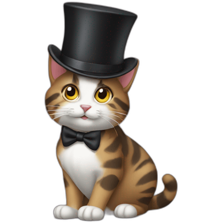 Cat with top hat emoji