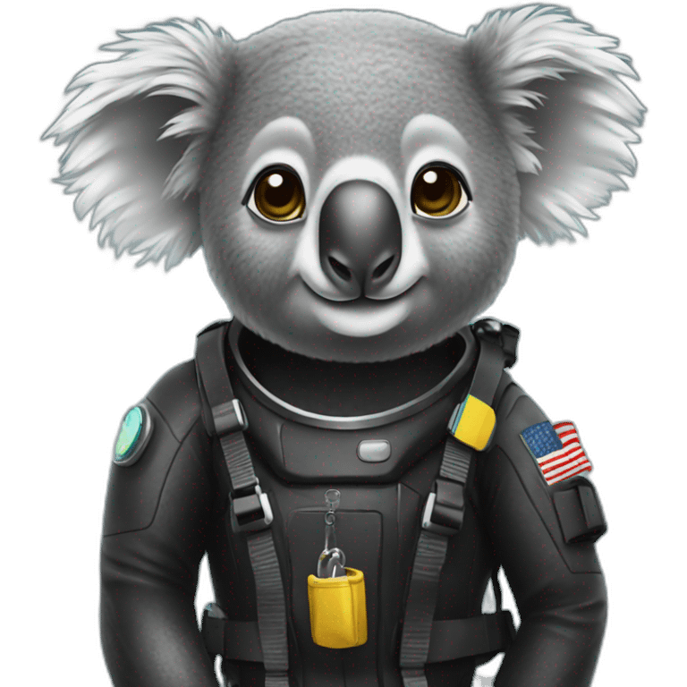 koala in black diving suit emoji