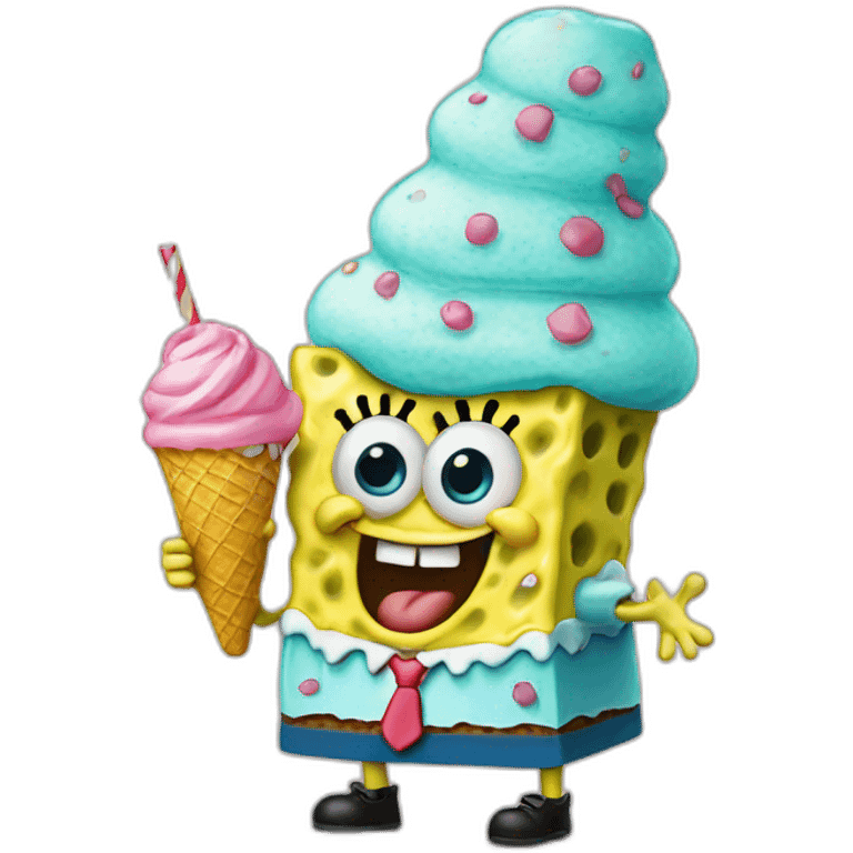 SpongeBob eating ice cream emoji