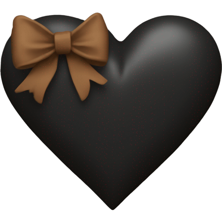 black heart with brown bow emoji