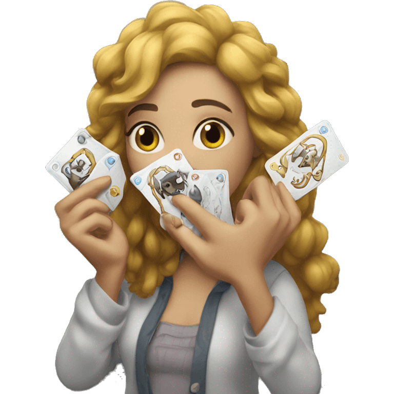 A Person with the werwolf cards in her Hands emoji