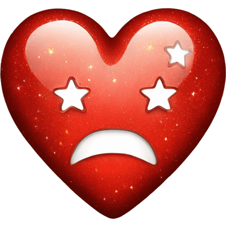 Sparkling red heart with sparkling stars emoji