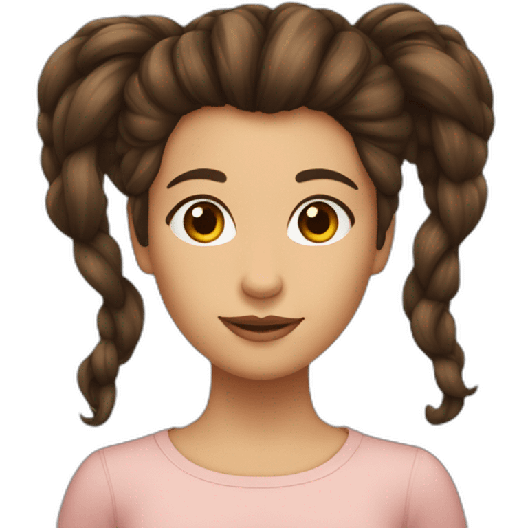 Fille brune avec des tresses emoji