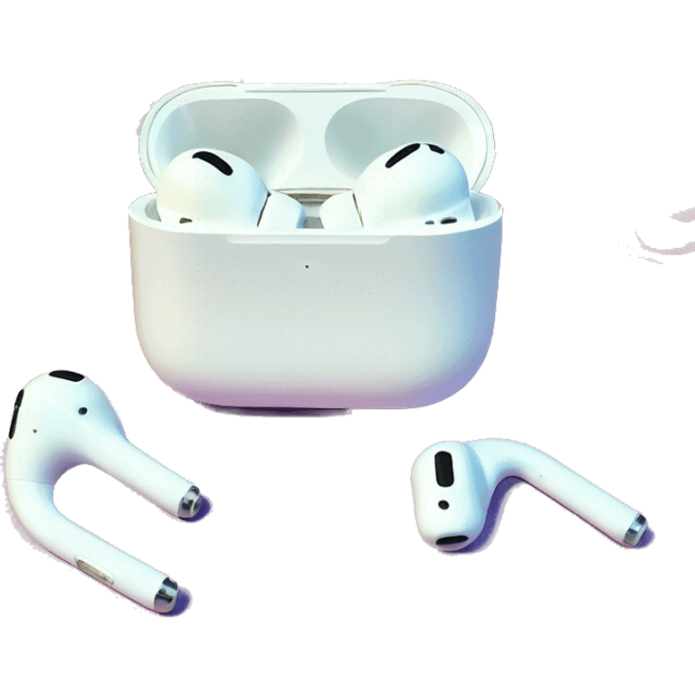 AirPods Pro in floral case white with pastel blue roses emoji