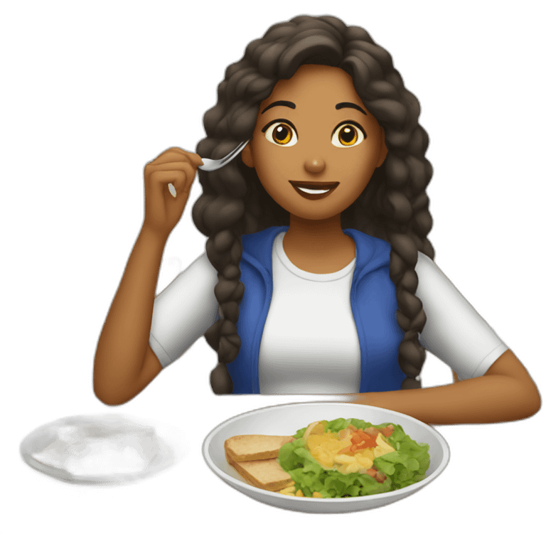 dominican girl eating lunch emoji