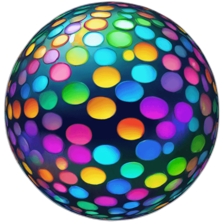 rainbow sparkle disco ball emoji