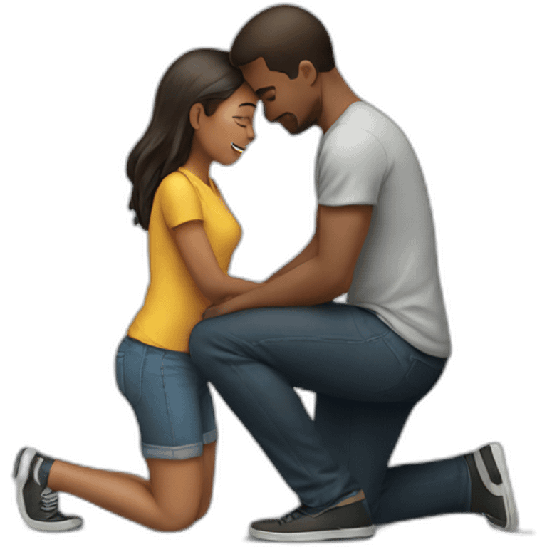 Girl kneeling in front of man emoji