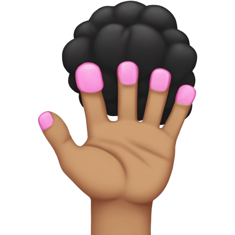 One Black fist with five fingers and pink nails  emoji