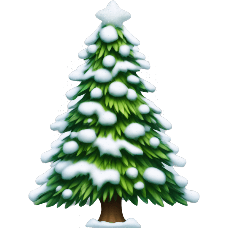 christmas tree with snow emoji