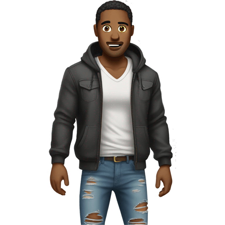 Man in ripped clothes emoji